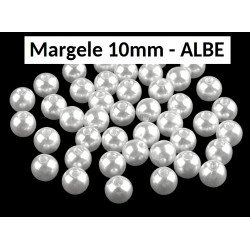 Margele Plastic Imitatie Perla 10mm - set 80 bucati