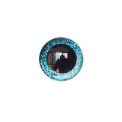 Ochi jucarii 12mm cu iris sclipici albastru *10 bucati*